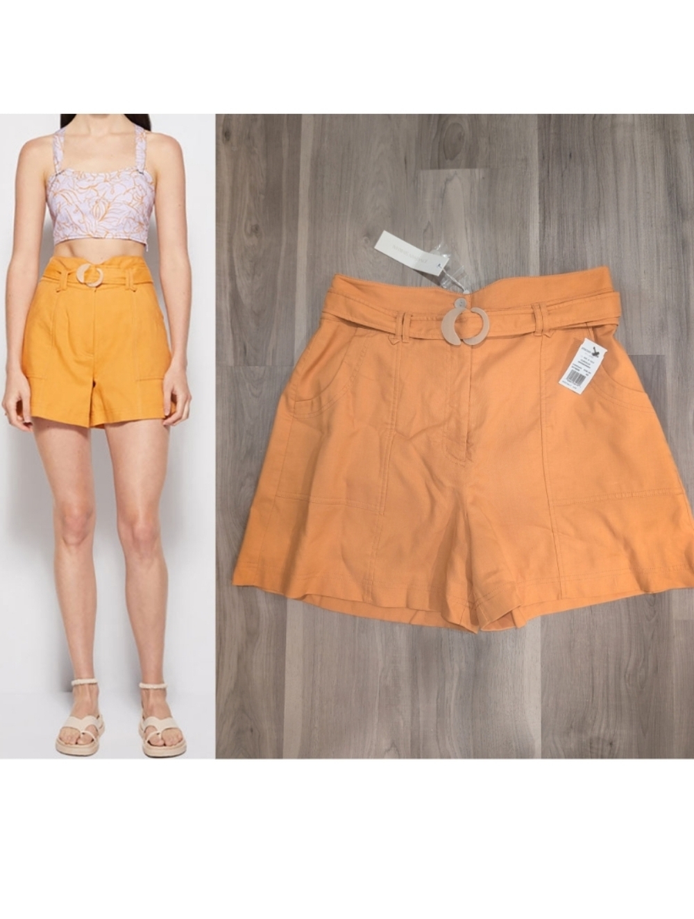 Jonathan Simkhai | Winn Draped Linen Shorts In Mandarin